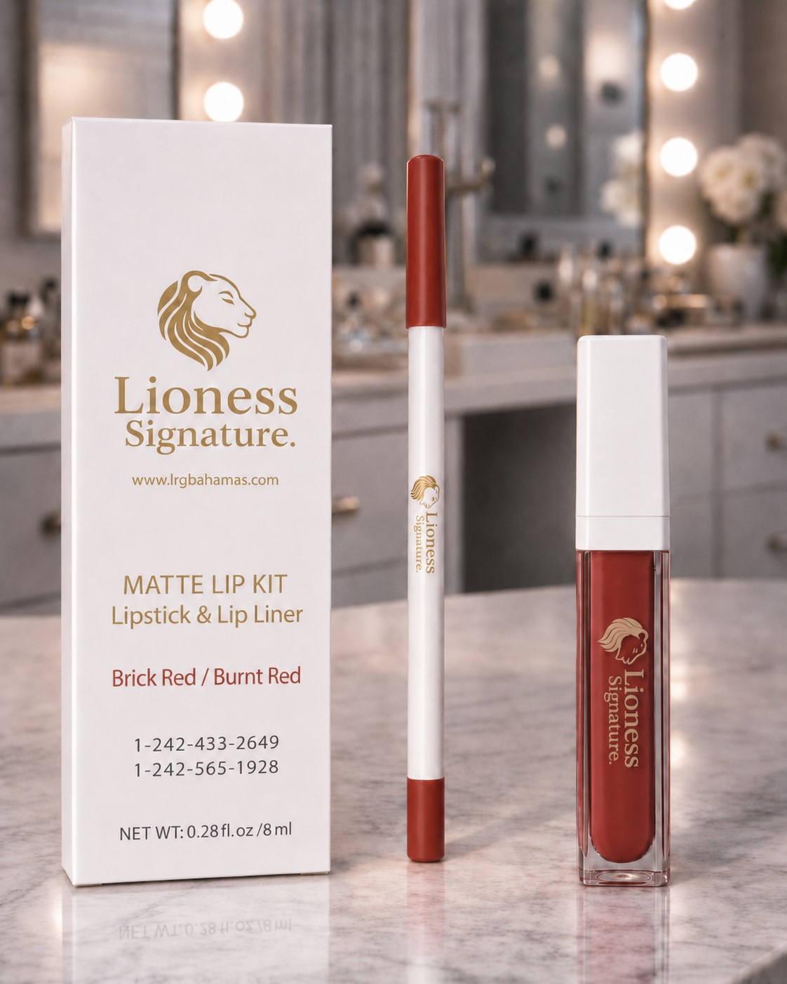 Brick Red Lip Kit, Burnt Red
